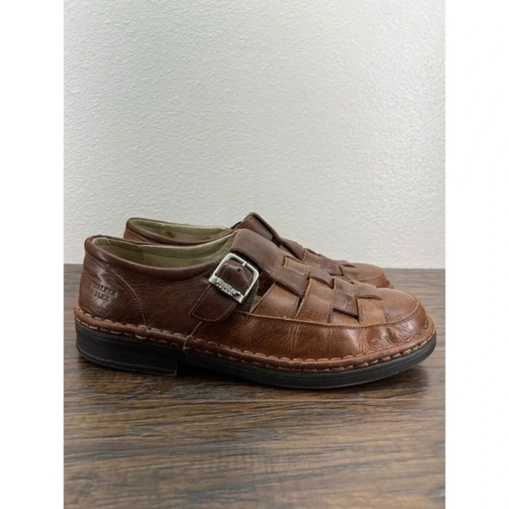 Walker Flex Comfort Men's Brown Leather Fisherman Weave Sandals EU 44‎ US 10